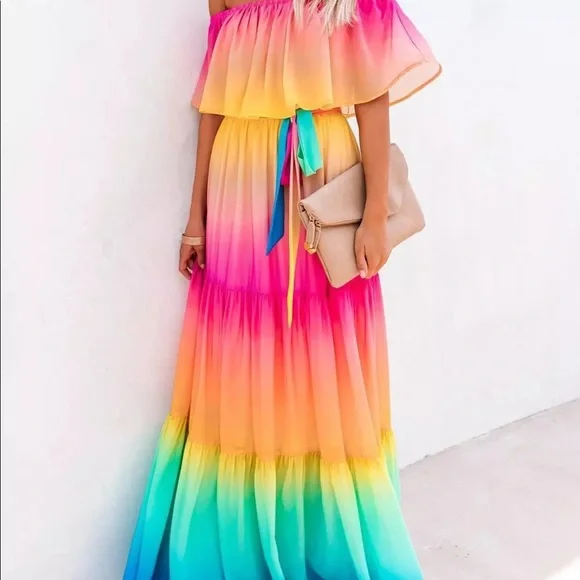 Rainbow Maxi Dress - Picture 5 of 9